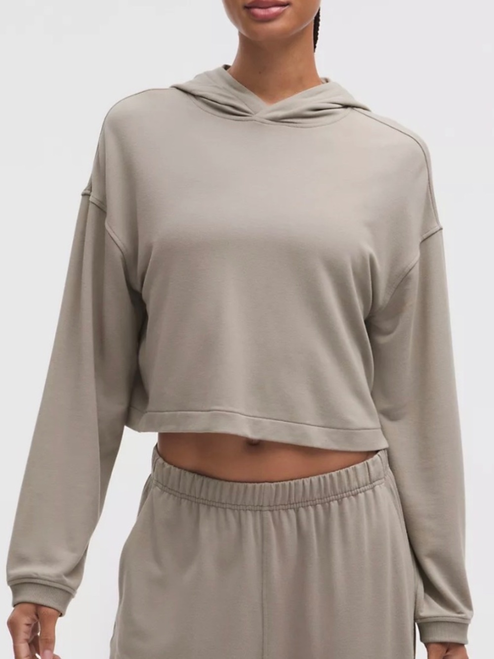Lululemon BeCalm Soft Cropped Tan Hoodie Size XS/S - Picture 4 of 4